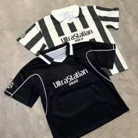 Custom Logo Stripe Retro Club Team Uniform Training Football Shirt Sports Wear Soccer Wear Retro Soccer Jersey Men's T-shirts