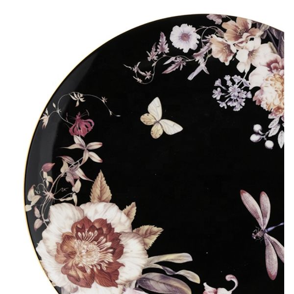 9 дюймовый набор посуды на заказ Порцелановая золотая оболочка Керамические столовые тарелки