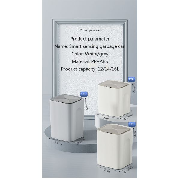 Smart Sensor Ipx5 Waterproof Trash Bin Small Plastic Touchless Trash Can