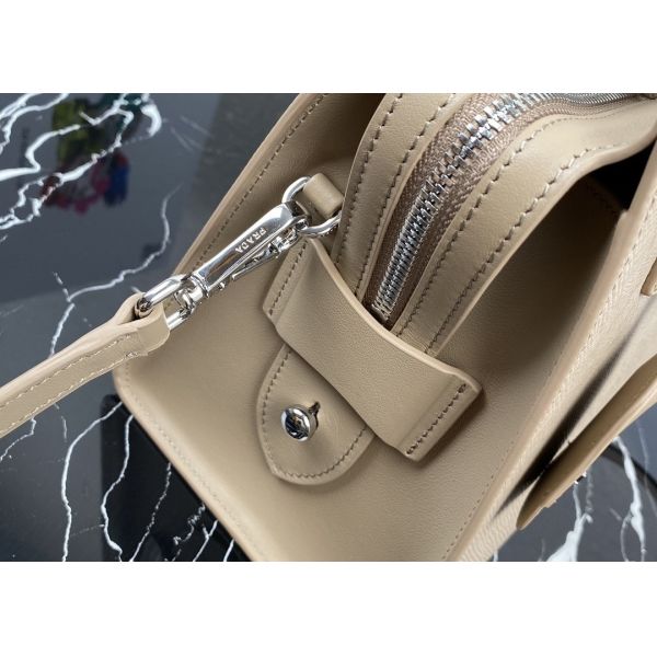 Apricot Adjustable Crossbody Saffiano Leather Handbag Square Shape