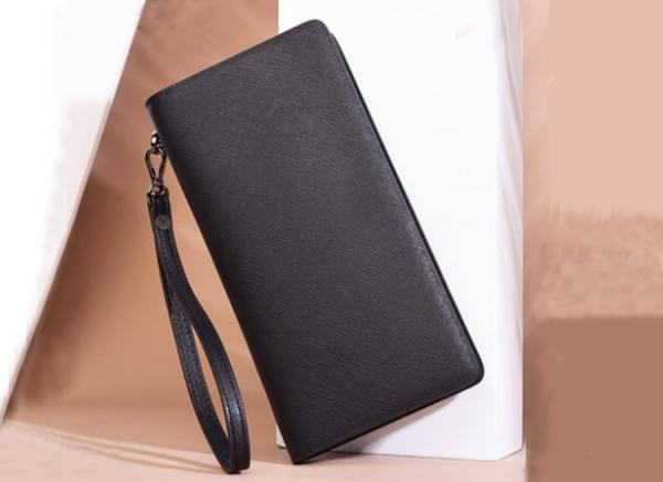 Purse lady Custom logo leather long handbag 2019 stylish simple zipper multi-functional handbag wallet