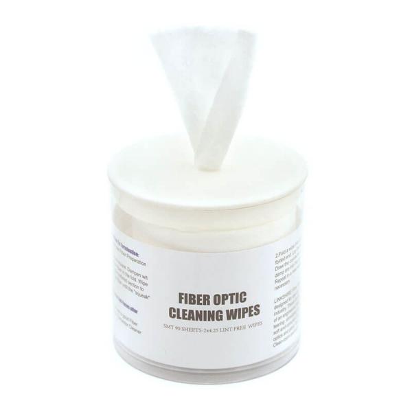 Optical-Grade Fiber Optic Cleaning Wipes 90-Pack White