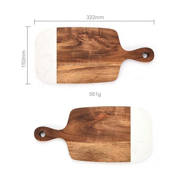 Естественный мрамор в реальном маштабе времени доски сыра шифера края и деревянная кухня затвора