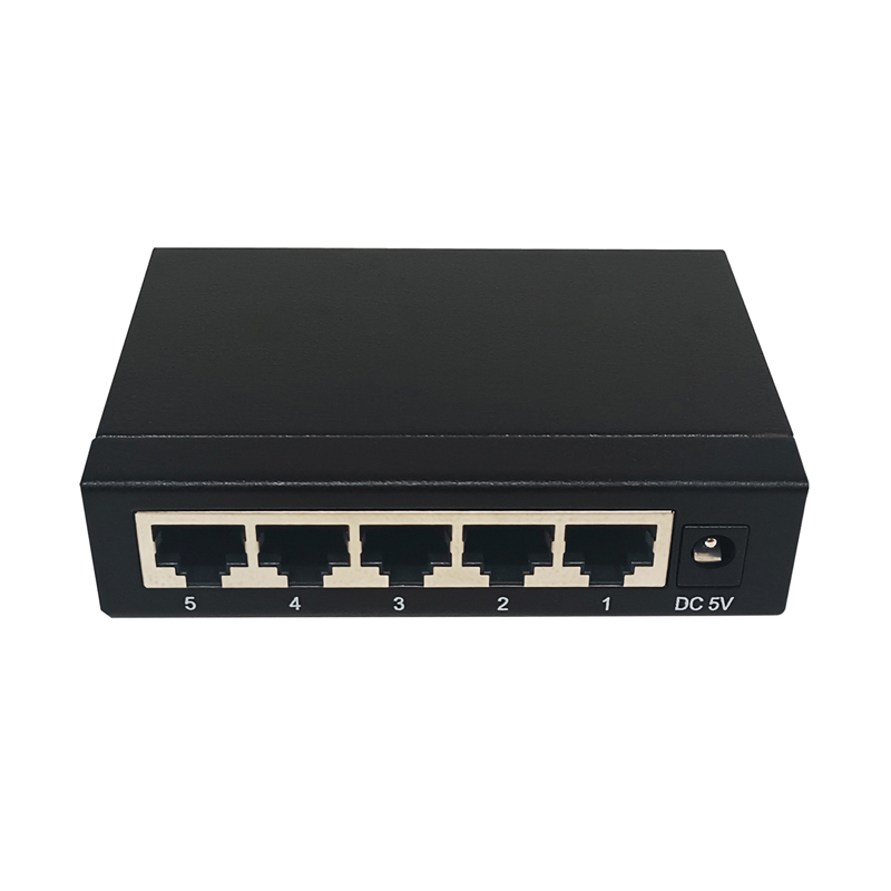 5 Port 10/100Mbps Fast Ethernet Switch Unmanaged Desktop Network Switch Metal Case Plug and Play External 5V Power Adapter TBC-S4005E