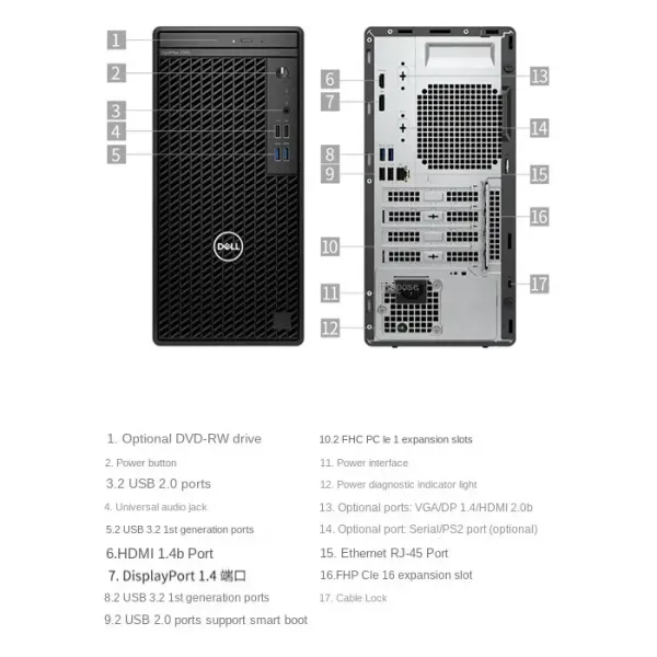 Dell OptiPlex 3000MFF i5-12500 8G Microcomputer Desktop 256GB HDD