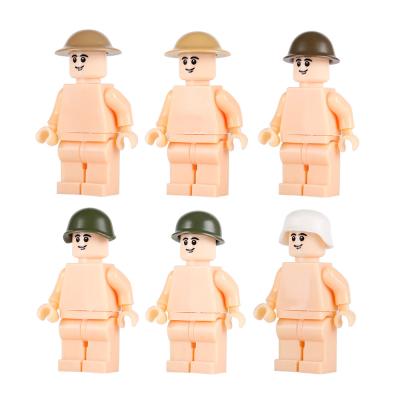 WW2 military soldiers army mini figures protective gear helmet building block
