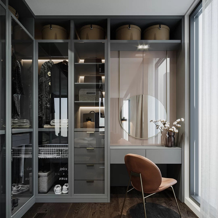 Modern E0E1 Wardrobe Armoire Hanging Clothes Furniture Closet Armoire Bedroom Indoor