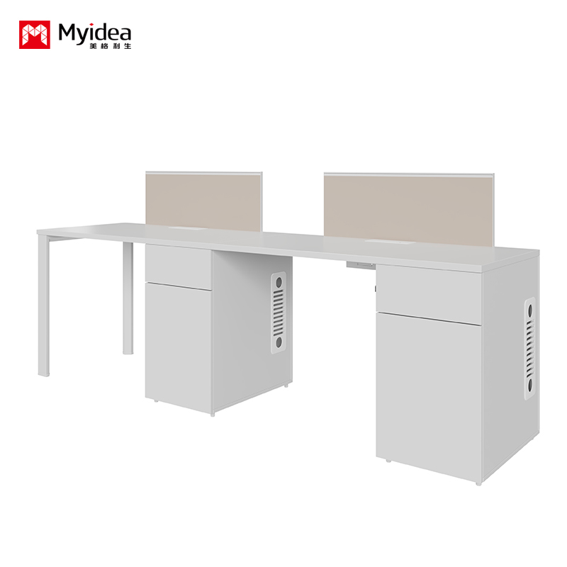Commercial-Grade Single Workstation with Steel Frame and Lockable Storage Unit – Ideal for Open-Plan Offices and Collaborative Workspaces.
