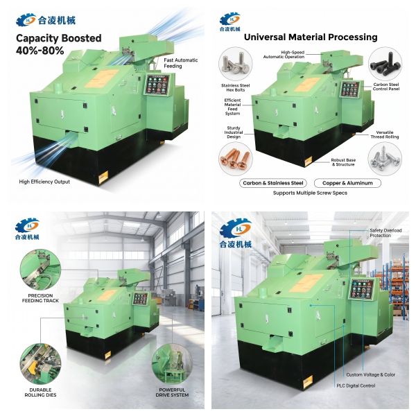 Core Motor Automatic Screw Nail Making Machine, Industrial Hardware Plant Equipment, High Efficiency Stable