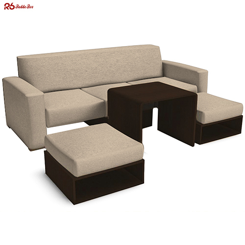 Contemporary Compact Sectional Linen Fabric Sofa Twill Polyester Fabric