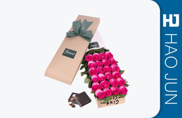 Rectangle Luxury Cardboard Flower Boxes For Roses Packaging Flower Presentation Box