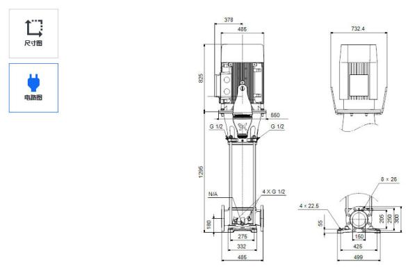 Grundfos CR 95-8-2 50Hz Vertical Multistage Centrifugal Water Pump for High Rise Building