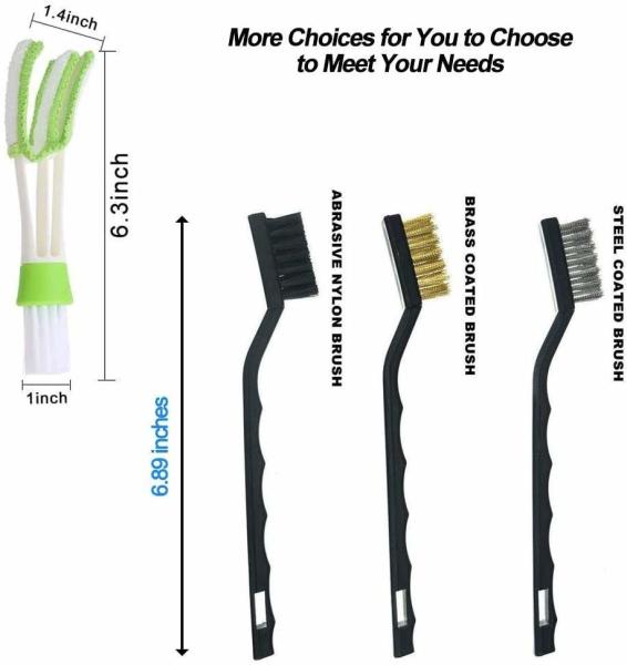 12PCS Auto Car Detailing Brush Vent Cleaner Tool Kit For Tire Dashboard Interior Exterior