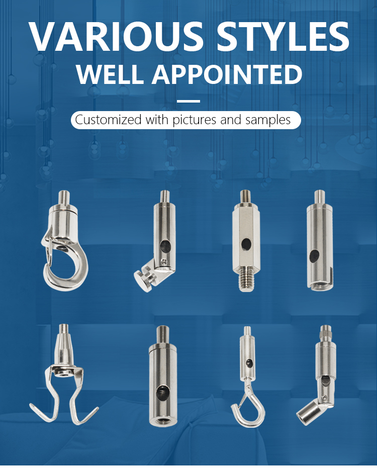 Metal Wire Clips Cable Gripper Swivel Joint Kits Hanging Kit With Spur Gear