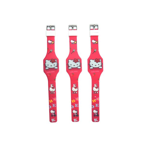 hello kitty cat animal Children's Electronic Silicone Watch LED Touch Cartoon Watch Promotion Custom Gift KT Cat Cartoon