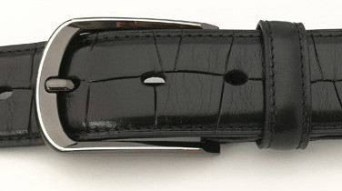 Big Crocodile Grain Genuine Mens Leather Dress Belt 3.5cm Width With Gun Metal Buckle