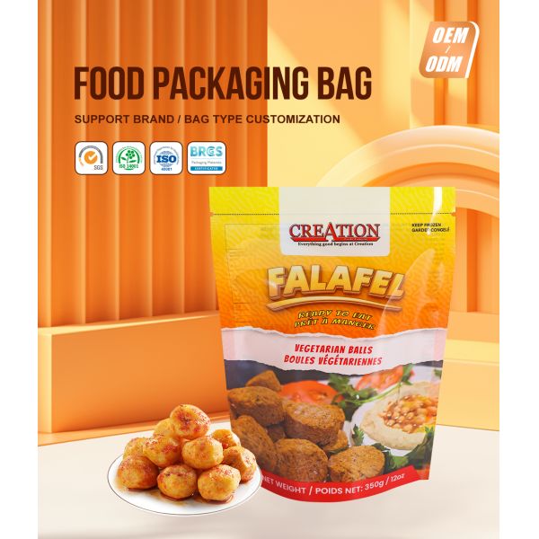 Custom Printed Food Packaging Bag Food Grade Laminated Stand Up Bag For Fried Food