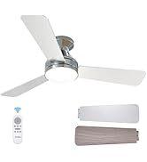 Dimmable LED Ceiling Fan with Screw Type Light Bulb Modern ABS Body for Bedroom Kitchen Living Room
