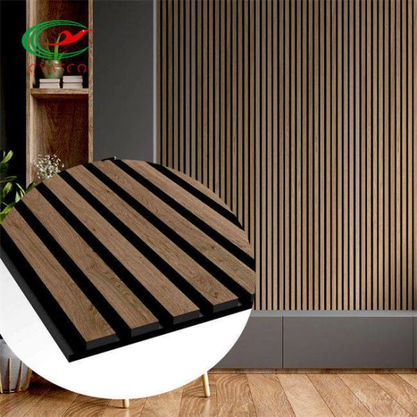 Nontoxic Fireproof Acoustic Wood Wall Panels , Eco Friendly MDF Slat Board