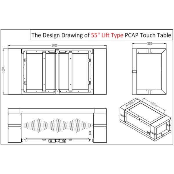 Tabela impermeável e levantando de 55 polegadas do tela táctil da conferência da tabela de jogo
