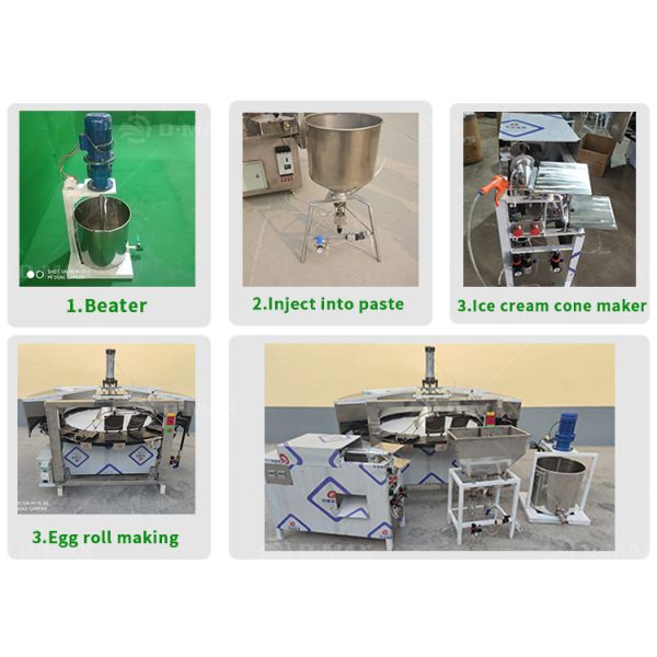 Semi-automatic Stainless Steel Waffle Cone Maker for 10000 Sugar Cones Manufacturing