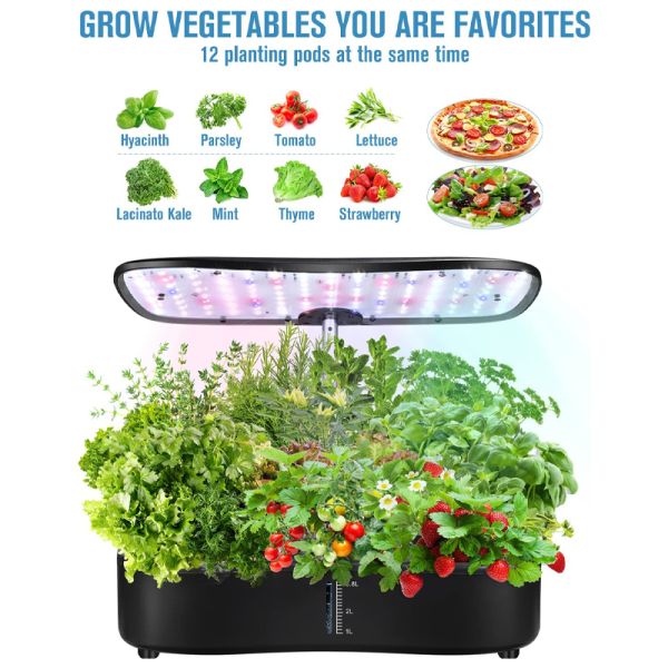 24 Watt Indoor Mini Garden Hydroponic Growing System 3 Mode 110-240VAC