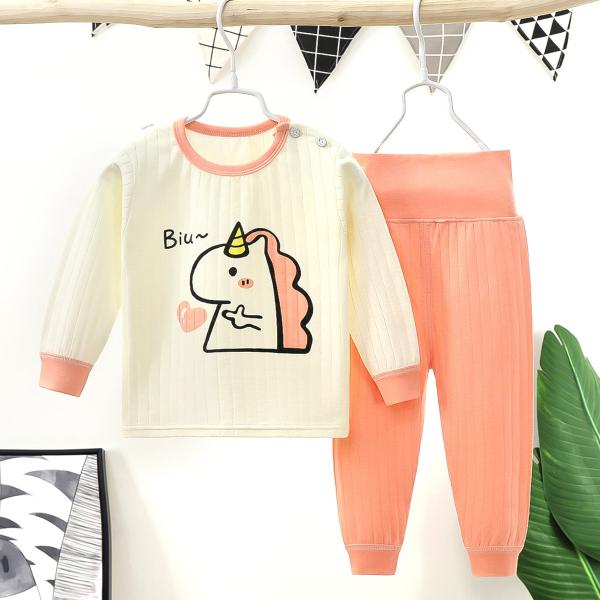 Os pijamas das crianças da casa ajustam a roupa Sleeved longa do terno da calças do algodão