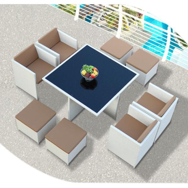 Leisure Aluminium Outdoor Garden wicker chair PE Rattan patio Backyard table and chairs