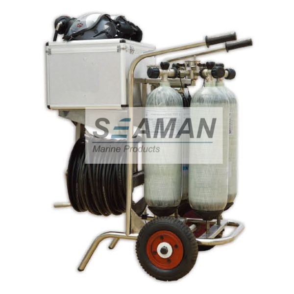 Long Tube Wheel Movable Air Breathing Apparatus 300Bar With 2 / 4 Composite Cylinder