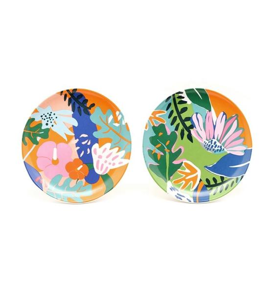 8 Inch Dinnerware Ceramic Colorful Salad Plate For Spring Summer Custom Pottery Dinnerware