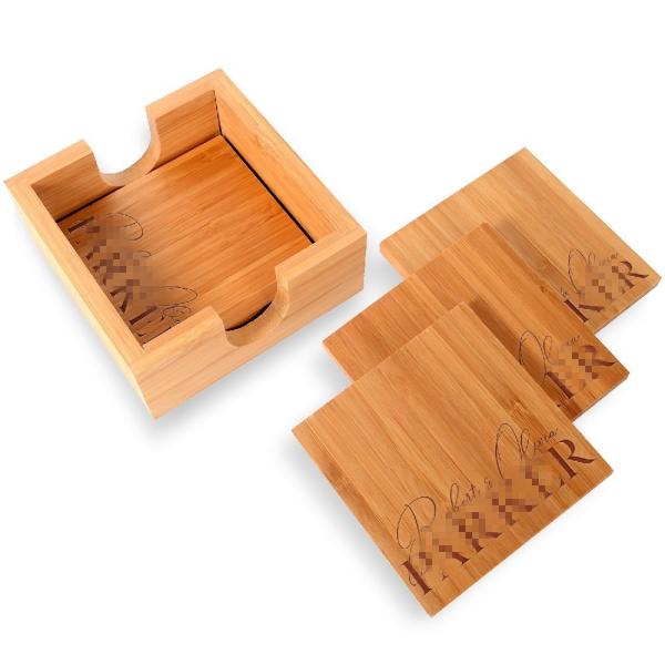 square shape bamboo tea coaster square coaster holder for stylish design and hot sell