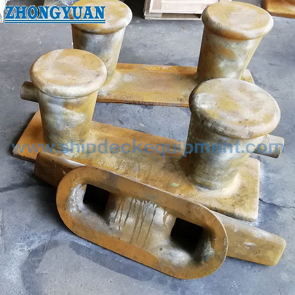 Casting Steel Double Bitt Bollard With Horns Ship Mooring Equipment