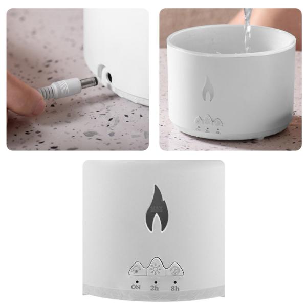 Difusor de aroma de óleo essencial elétrico com controle remoto ultrassônico Difusor de aroma inteligente Vulcão 360ML Humidificador de chama