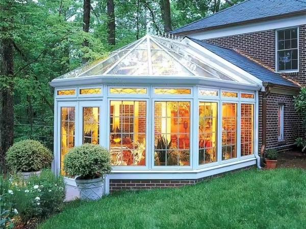 Powder Coated Smooth Finished Glass Sunrooms For Aluminum Profile Four Season Solarium