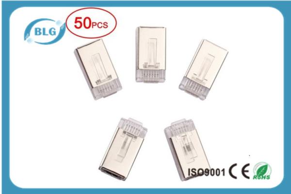 RJ Plug 8P8C Cat5e FTP Network Cable Accessories Golden Plated 3 Plong RJ45 Connector