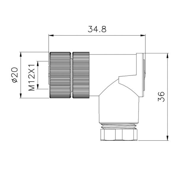 Железа кабеля PG7 штепсельной вилки локтя металла 4pin 5pin соединителя IP67 IP68 PA66 M12 водоустойчивая