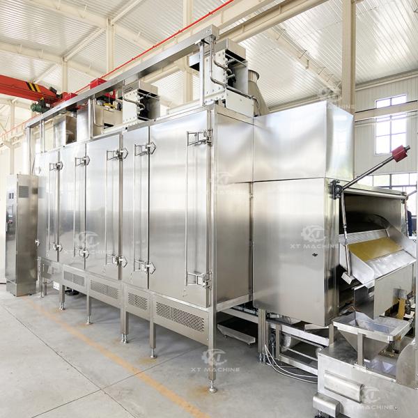 Machine de torréfaction continue de noix 500 kg/h en acier inoxydable à commande PLC
