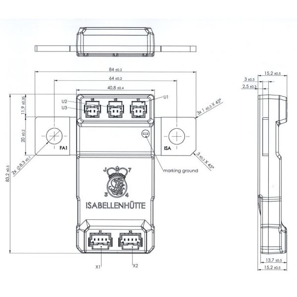 High precision current measurement system Isabellenhuette IVT-S-1K-U3-I-CAN1-12/24 with 16 bit ADC and CAN bus interface