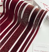 Man-Made Red Velvet Ribbon for Handmade Floral Art Year Gift Packaging and DIY Projects Fabric Tape Material