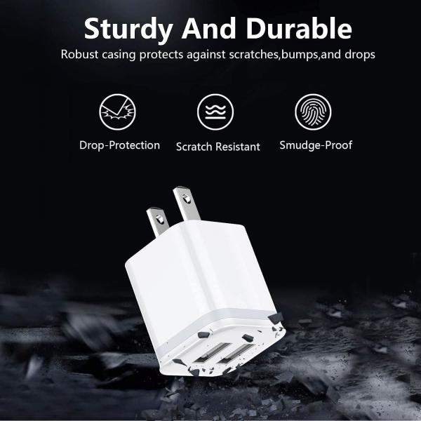 Dual USB Ports Mini Wall Adapter Charger US Plug 5V 2.4A For Mobile Phone