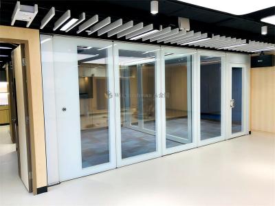 Foldable Commercial Retractable Room Divider Commercial Office Glass Walls Environmentally