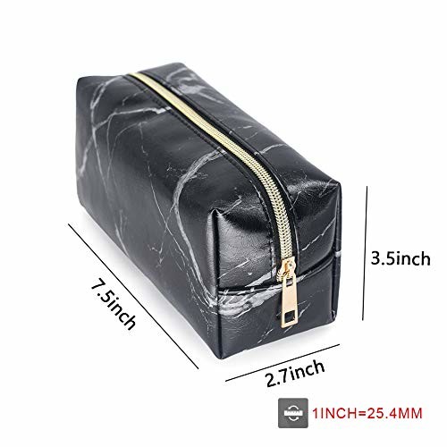 Marble Black Makeup Accessories Bag , Makeup Brush Pouch Case Eco Friendly