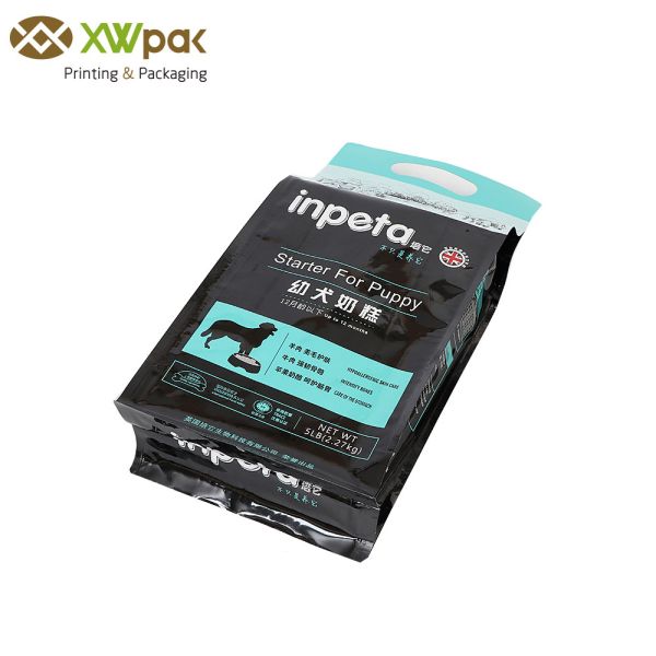 Aluminium Foil Dog Food Pouches , Flat Bottom Animal Resealable Food Bags