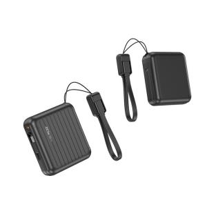 ABS Fast Charge Power Bank 10000mAh Compact Multi Port Power Bank With Data Cable