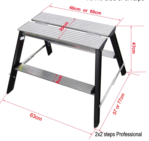 Portable Aluminum Folding Step Stool , 2x2 Aluminum Household Ladder