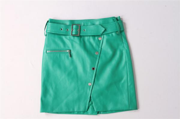Fashion Stockpapa Women'S Skirts Clothing Green PU Mini Skirts In Stock