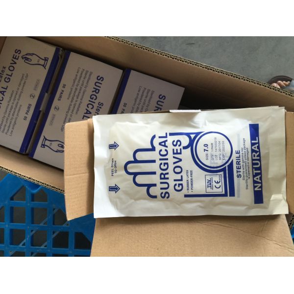 Medical Grade Sterile Latex Gloves Powdered Disposable Doctor Gloves