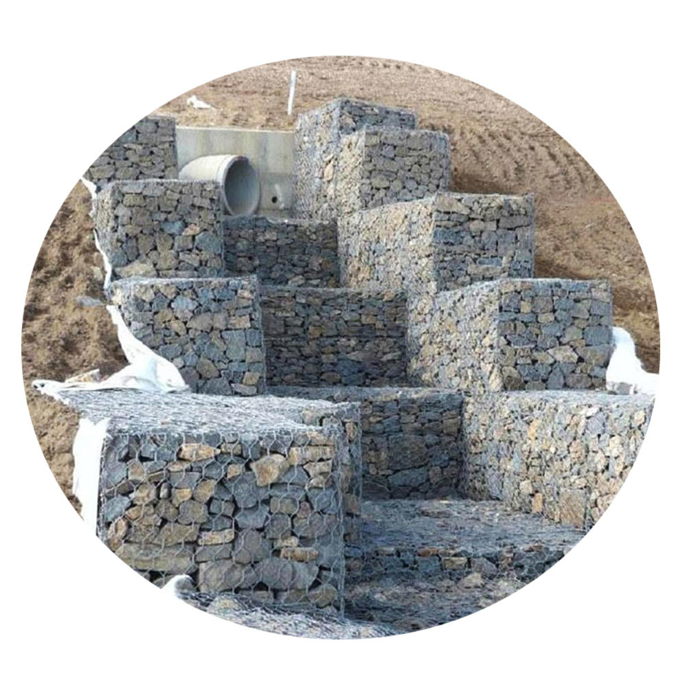 Подпорная стенка земли загородка коробки 1m x 1m x 1m Gabion сплетенное покрытие Pvc 3 извивов шестиугольное