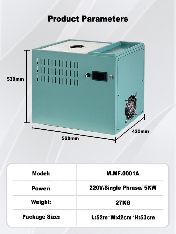 5KW 220V Single Phase Jewelry Smelting Oven 27KG Lightweight for Precious Metal Casting