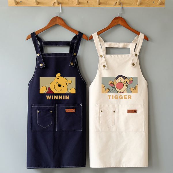 Cotton Canvas Waterproof Chef Cooking Aprons for Cafe Restaurants Kitchen BBQ Apron Fabric